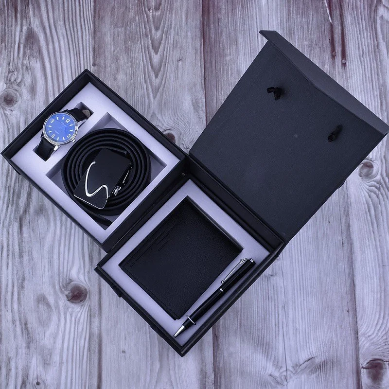 Business Belt Wallet Wrist Watch Pen Gift Box Set for - Image 6
