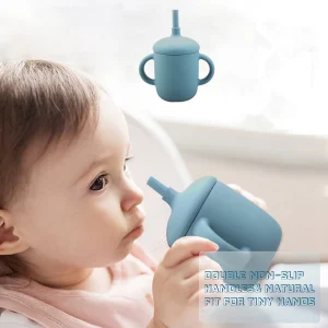 Design Baby Feeding Cup Straw Water Bottle Sippy Cup