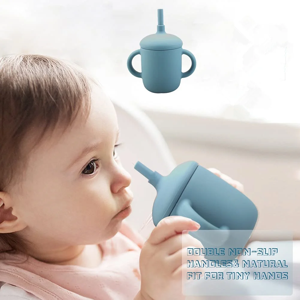 Design Baby Feeding Cup Straw Water Bottle Sippy Cup