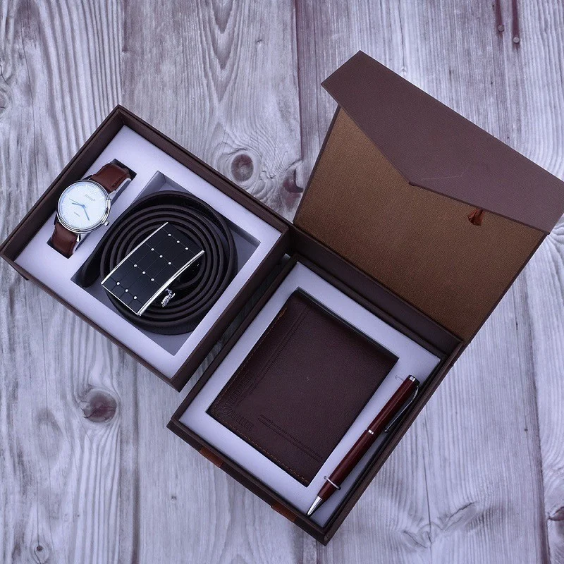 Business Belt Wallet Wrist Watch Pen Gift Box Set for - Image 7