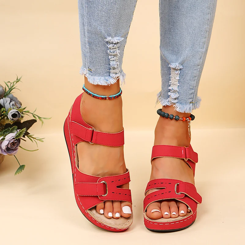 Wedge Sandals Summer Velcro Platform Shoes Women - Image 7