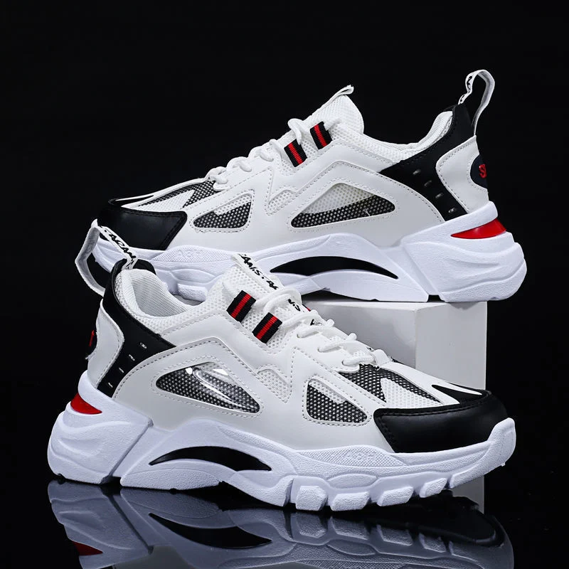 White Sneakers Men Non Slip Walking Running Shoes - Image 9