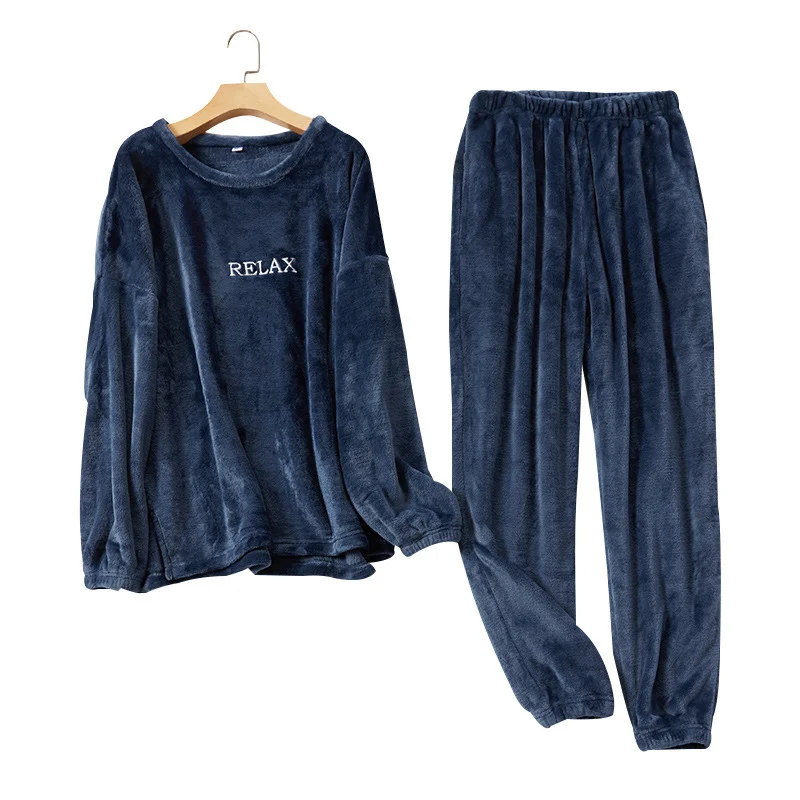 Flannel Pajamas Sets Winter Home Clothes for Women Men - Image 7