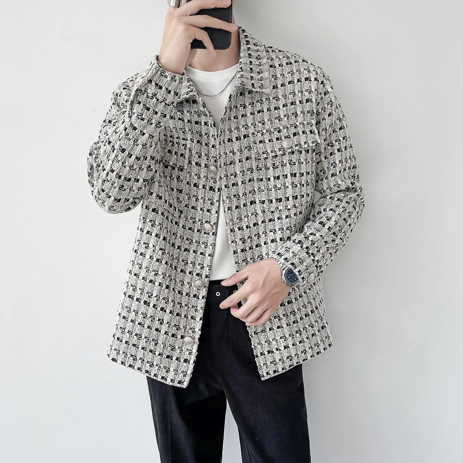 Small Fragrance Jacket Casual Men Wear Loose Coat - Image 5