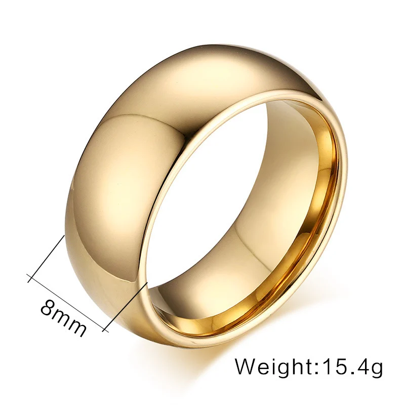 Glossy Plain Circle Tungsten Steel Couple Rings for Men - Image 3