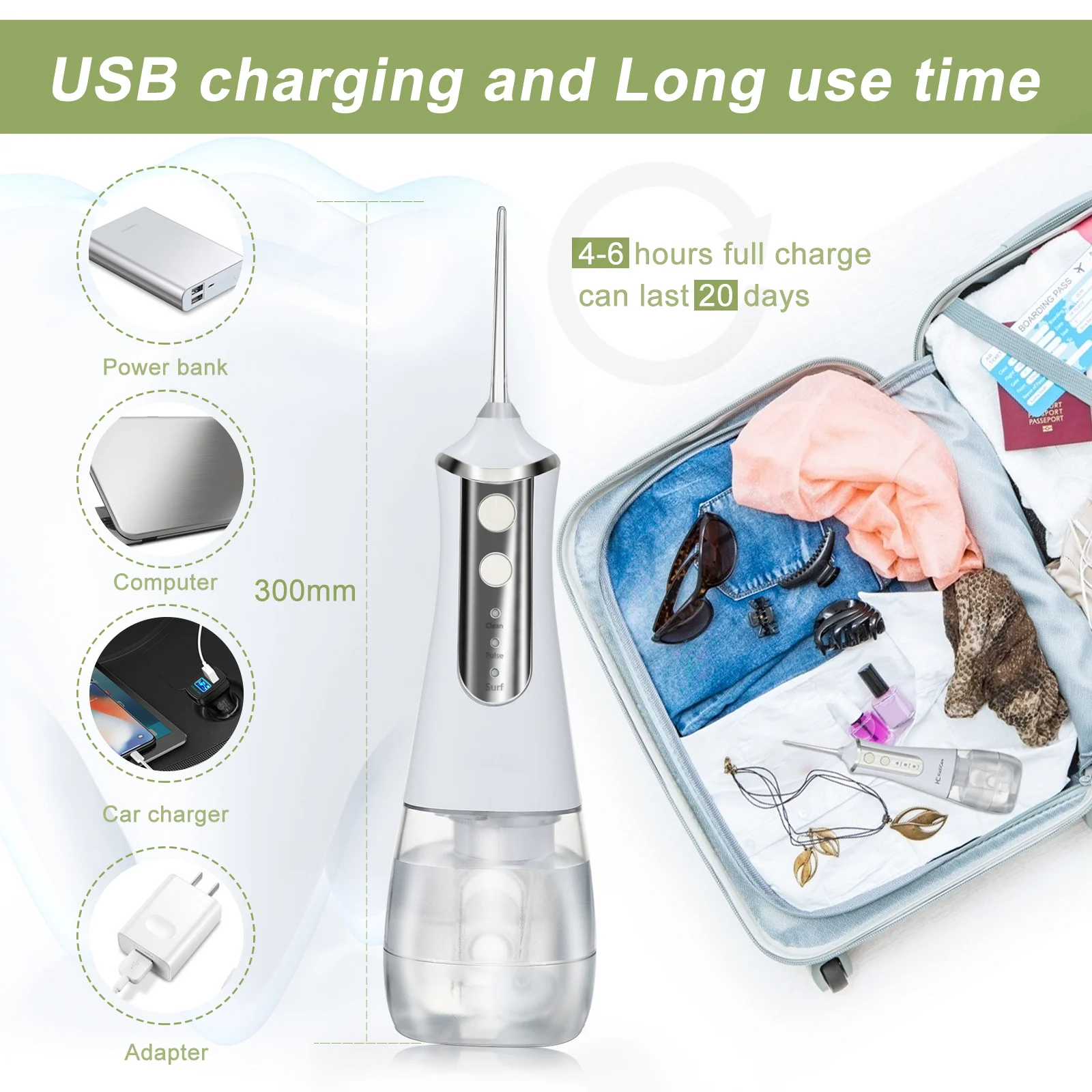 3 Modes Oral Irrigator USB Rechargeable Water Floss - Image 4