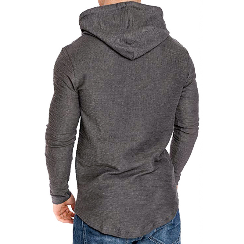 Men Hoodie Sweatshirt Casual Long Sleeve Slim Tops Gym - Image 3