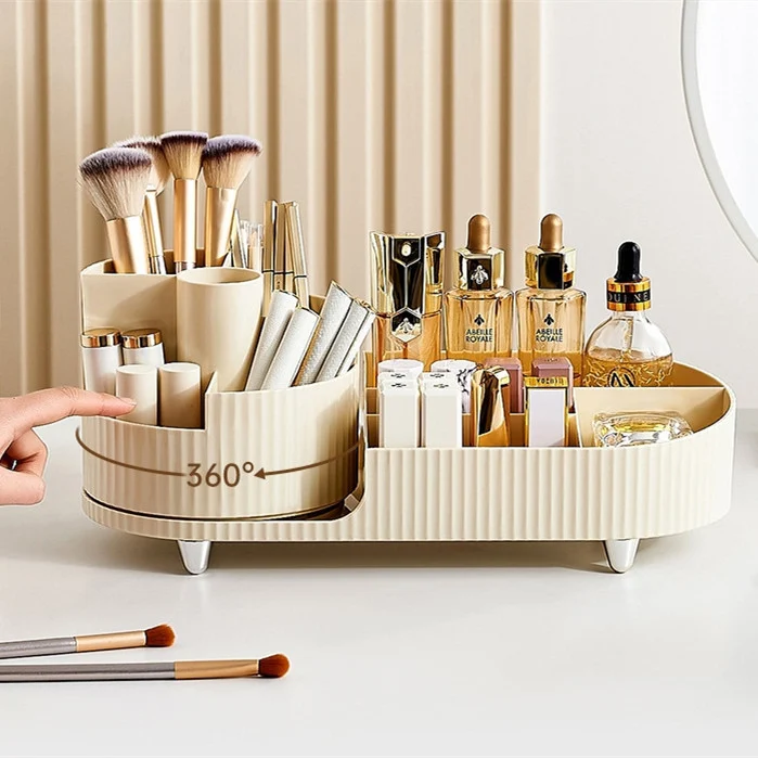 Cosmetics Storage Box Rotating Pen Holder Dresser Table