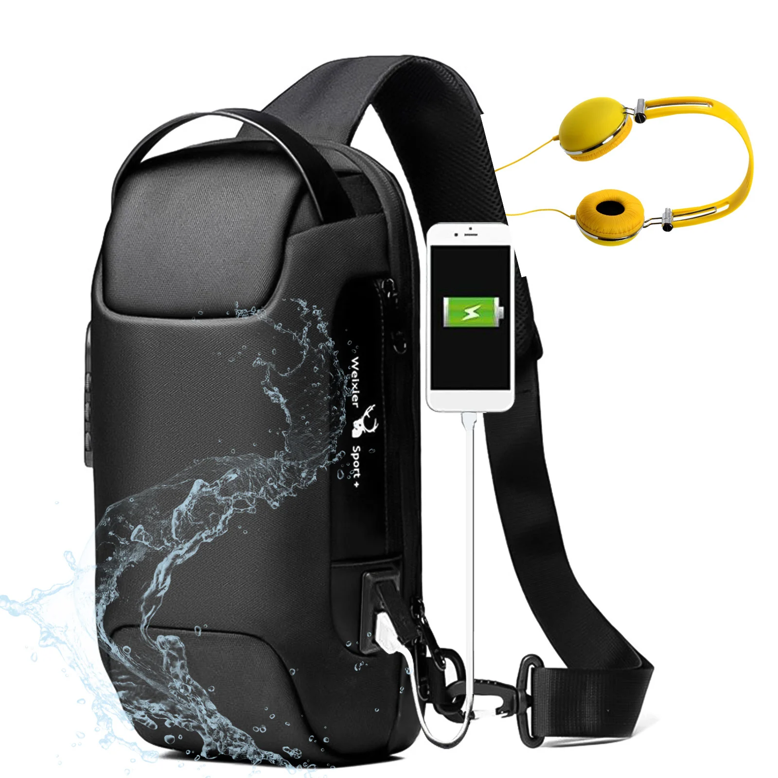 Waterproof USB Anti-theft Bag Men Oxford Crossbody - Image 6