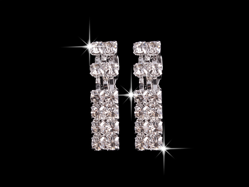 4 Pieces Rhinestones Necklace Set with Earrings Ring - Image 3
