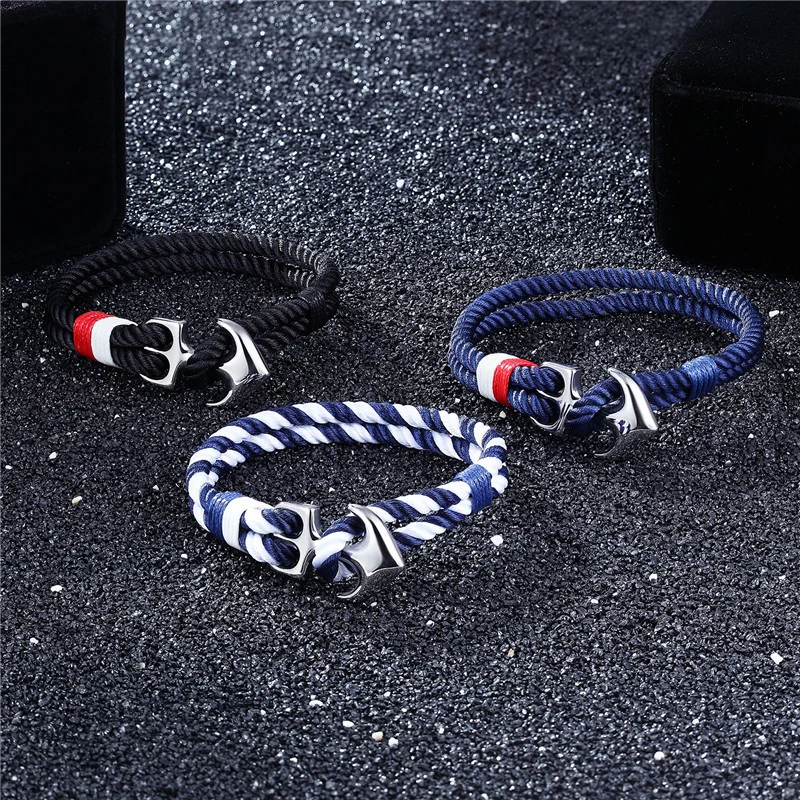 High Quality Anchor Bracelets Men Charm Nautical - Image 2