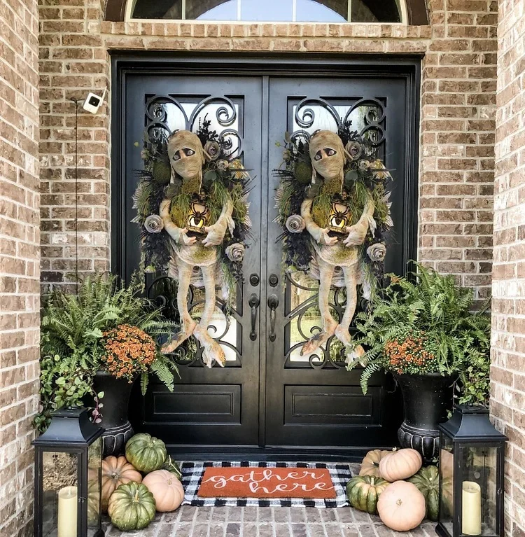 Mummy Halloween Wreath Door Pendant Haunted House - Image 3