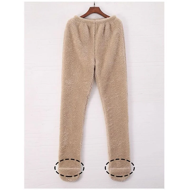 Women Coral Fleece Socks Leggings Winter Warm Sleepwear Ankles Knees Guard Women Home Pants Thick Pajamas Pant - Image 7