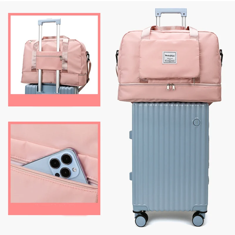 Foldable Travel Duffel Bags Sports Gym Tote Bag Women - Image 6