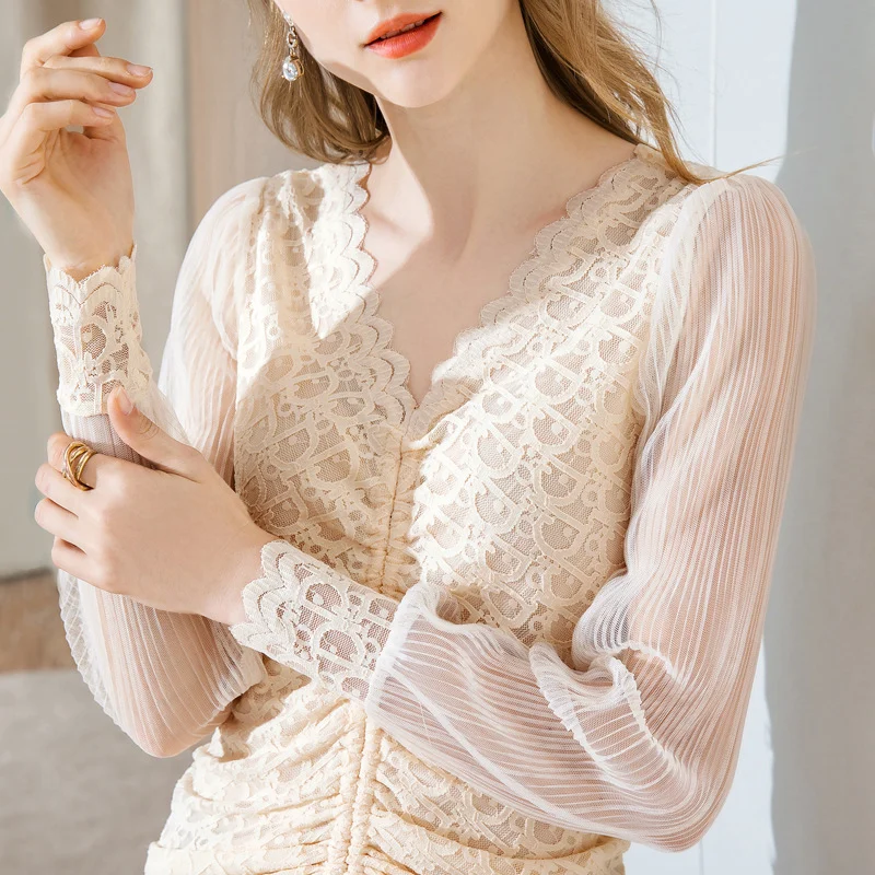 Temperament lace blouse women - Image 4