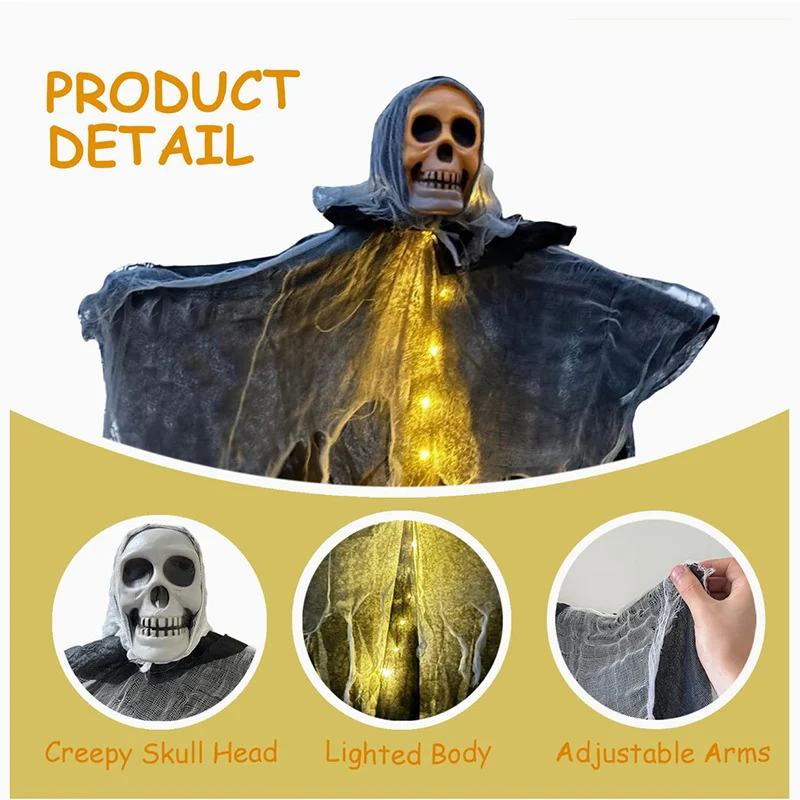 Halloween Decorations Horror Hanging Ghost Skull - Image 6