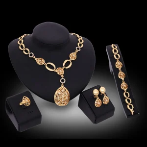 Jewelry Fashion Necklace Earrings Bracelet Ring Four