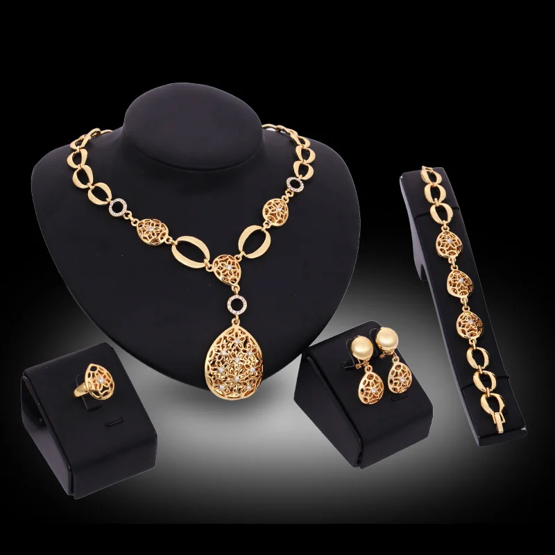 Jewelry Fashion Necklace Earrings Bracelet Ring Four