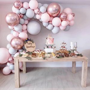 Macaron Balloons Garland Arch Rose Gold Confetti Ballon