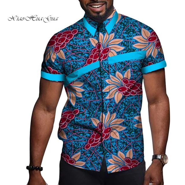 African Men Clothing Printed Short Sleeve Top T Shirt - Image 10