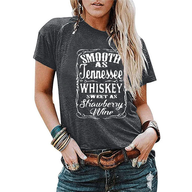 Ladies Blouse Letter Printing Round Neck Short-sleeved T-Shirt Women - Image 3