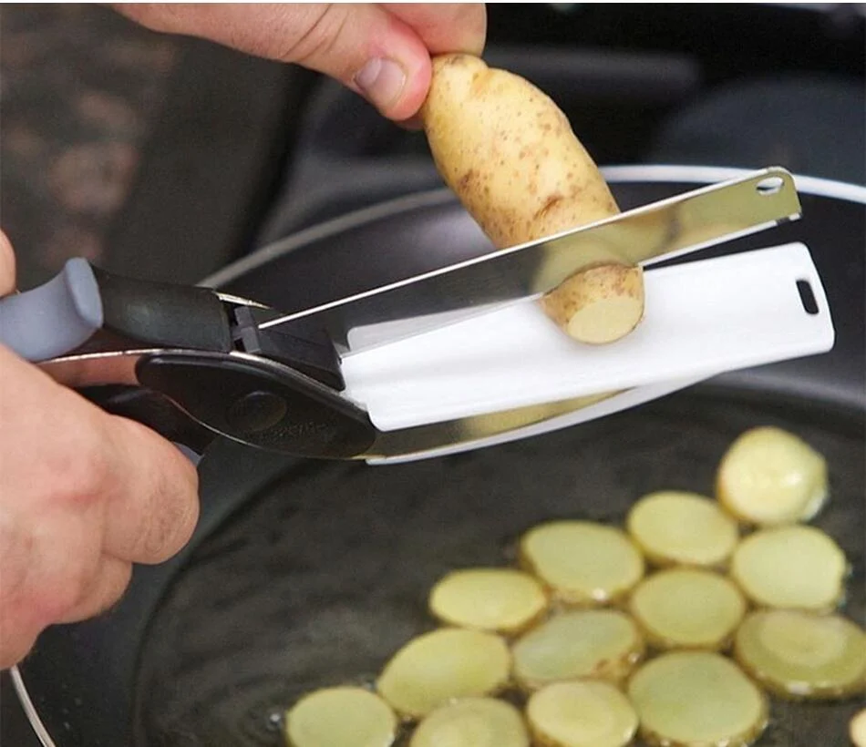 2 in 1 Stainless Steel Kitchen Knife Shears Vegetable - Image 3