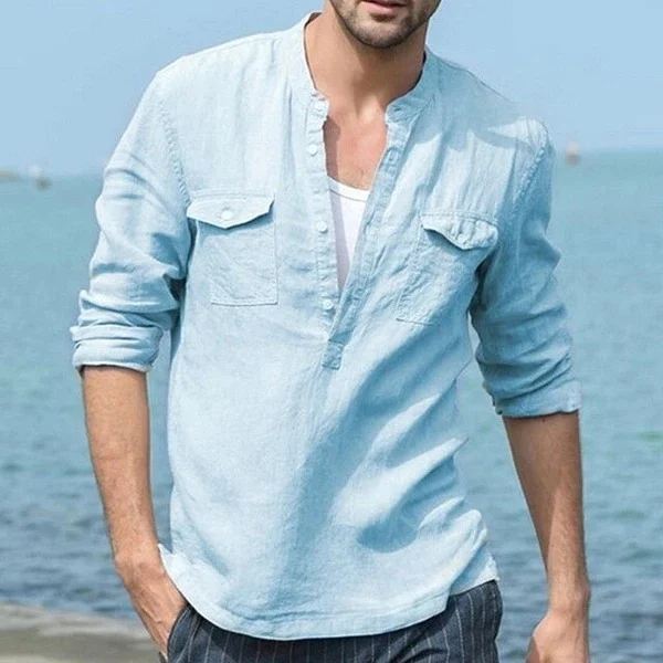 Long sleeve shirt men cotton shirt - Image 3