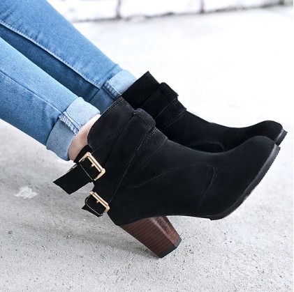 Winter Autumn Leather Casual Women High Heels Pumps - Image 7