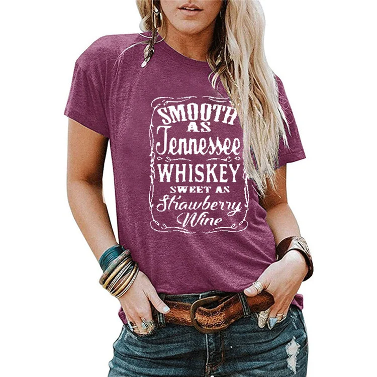 Ladies Blouse Letter Printing Round Neck Short-sleeved T-Shirt Women - Image 5