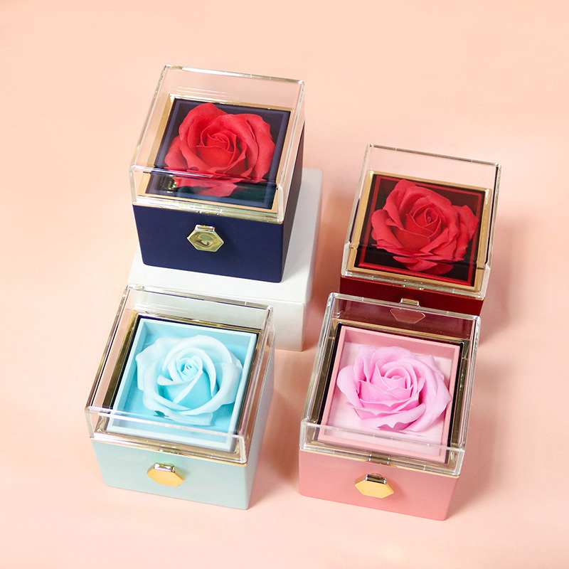 Rotating Soap Flower Rose Gift Box Creative Rotating - Image 4