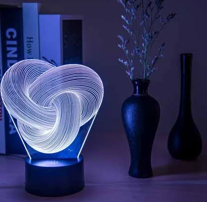 Twist Abstract LED 3D Night Light Touch Colorful