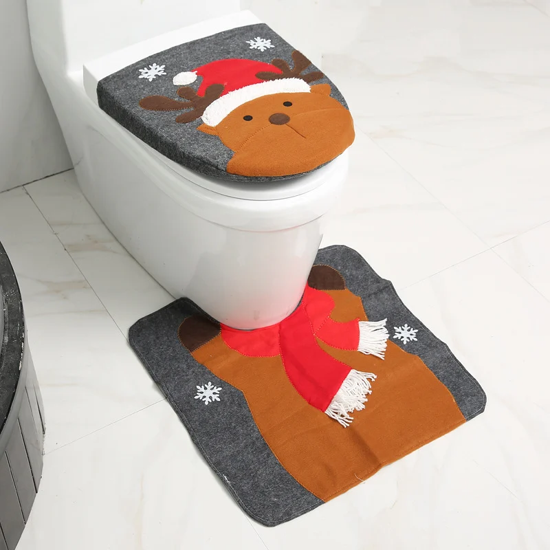 Merry Christmas Bathroom Curtain Santa Claus Toilet - Image 9