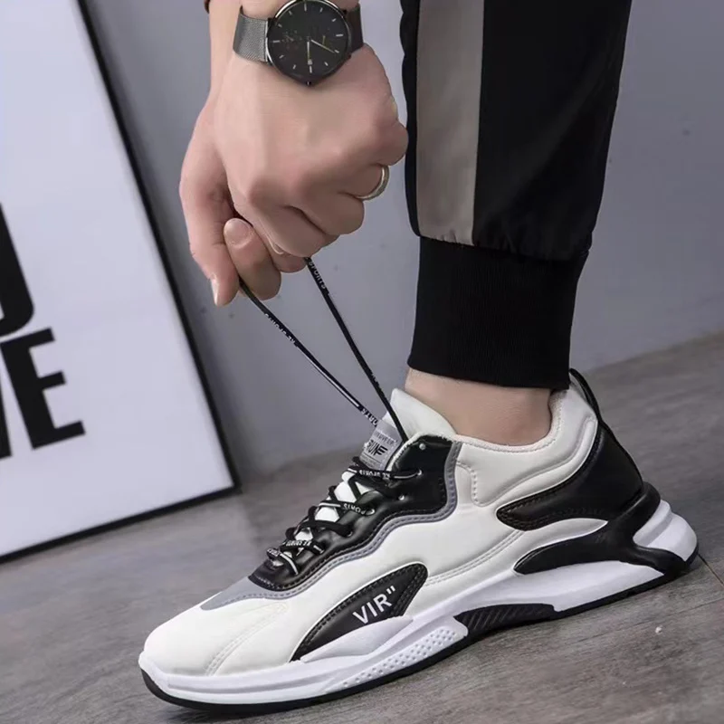 Fashion Black White Sneakers Casual Outdoor Lightweight - Image 2