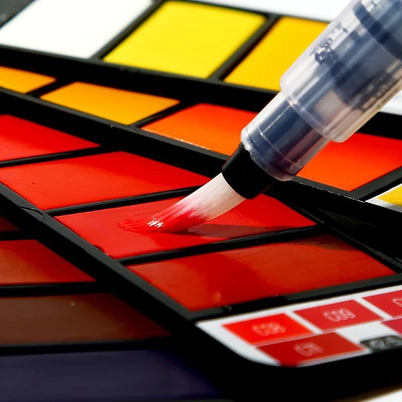 Solid Watercolor Paint Set with Water Brush Pen - Image 4