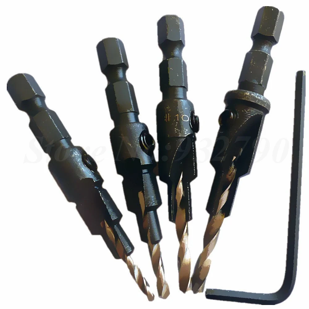 4pcs Hss Countersink Drill Bits 1 4 Quick Change Hole - Image 2