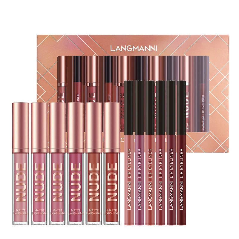 Lip Liner and Lipstick Makeup 12 Pcs Set 6 Matte - Image 5