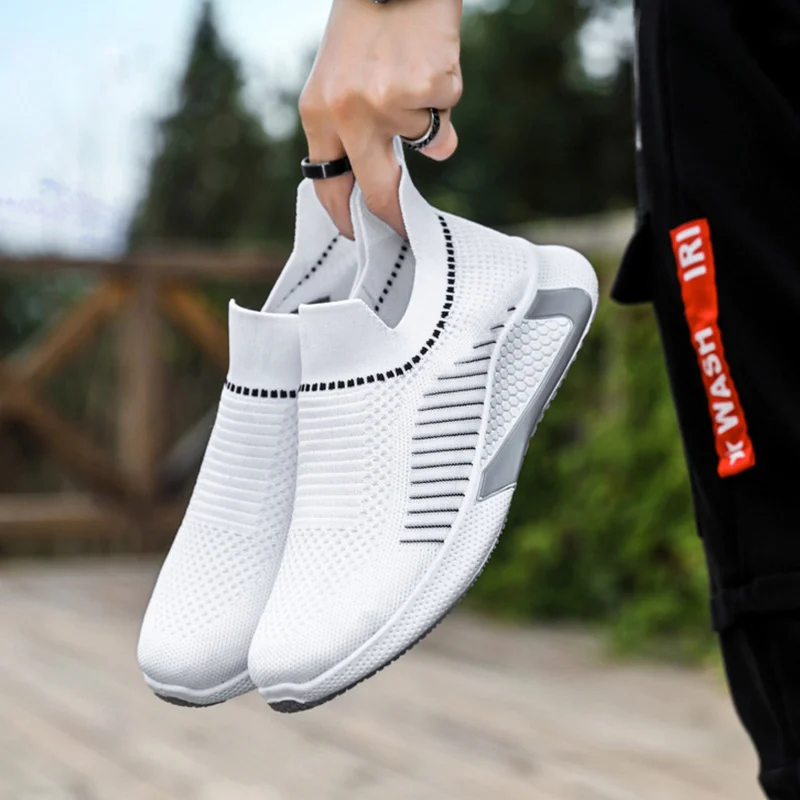 Fashion Mesh Sock Shoes with Striped Design Men Outdoor - Image 3