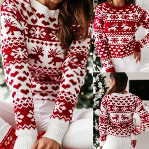 Women Ugly Christmas Sweaters Winter Long Sleeve