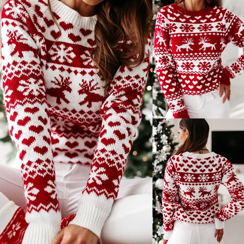 Women Ugly Christmas Sweaters Winter Long Sleeve