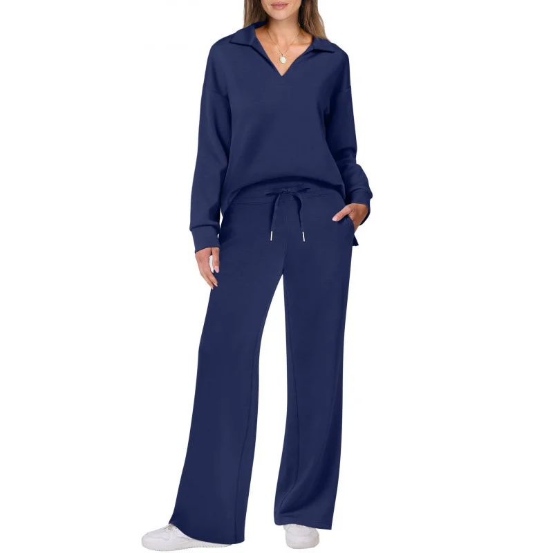 Women's Tracksuit Sports Suit V-neck Long-sleeved - Image 5