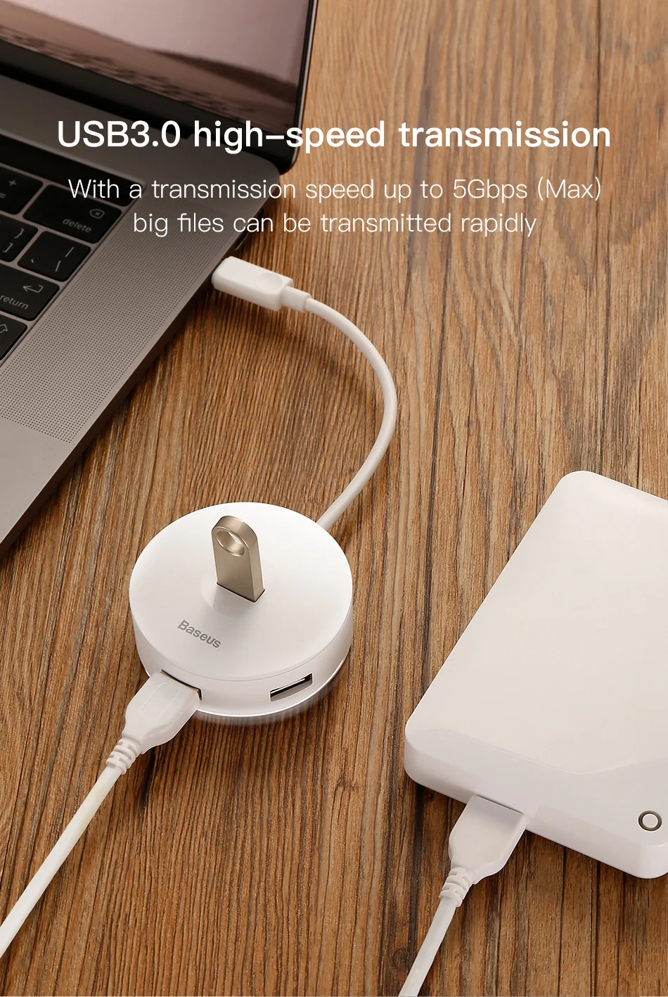 hub notebook usb adapter hub round box - Image 4