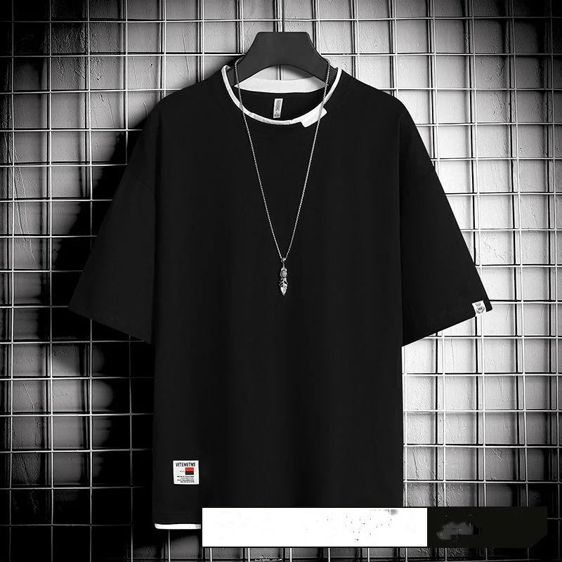 Hong Kong style loose T-shirt men - Image 2