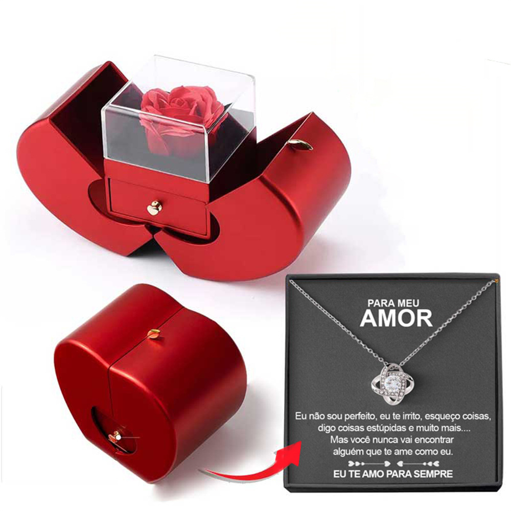 Fashion Jewelry Box Red Apple Christmas Gift Necklace - Image 7