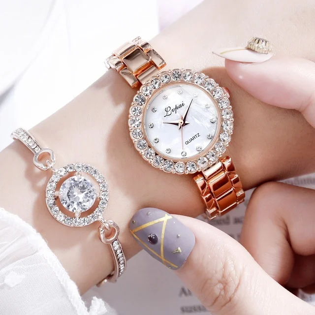 Watches-Set Bangle Clock Bracelet Wrist-Watch Quartz