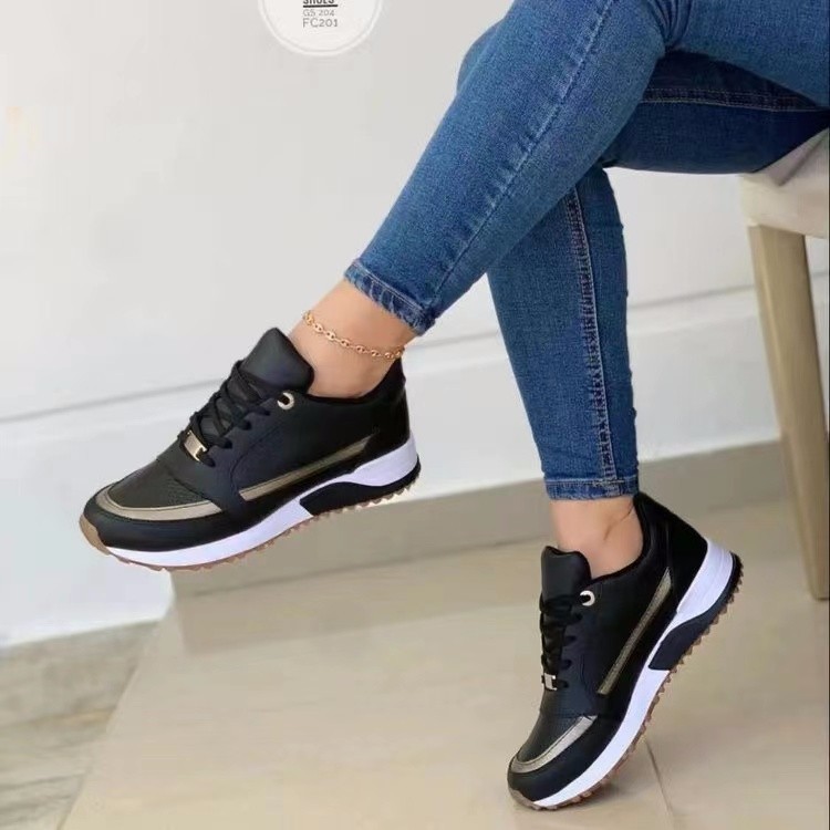 Casual Lace-up Flat Shoes Women Shallow Round Toe - Image 2