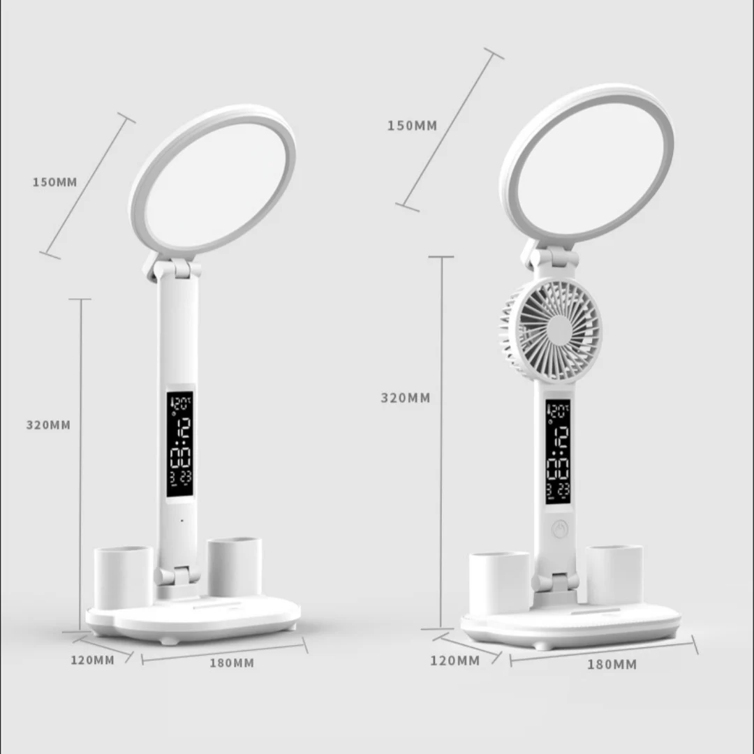 LED Clock Table Lamp USB Chargeable Dimmable Desk Lamp - Image 7