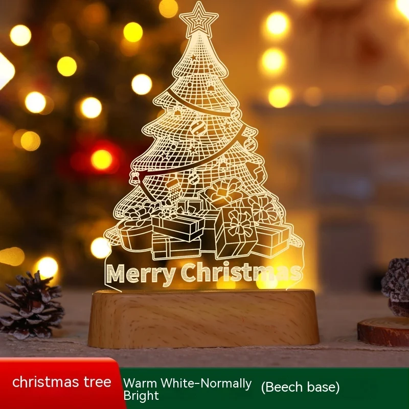 Christmas Decoration 3D Lamp Acrylic LED Night Lights - Image 3