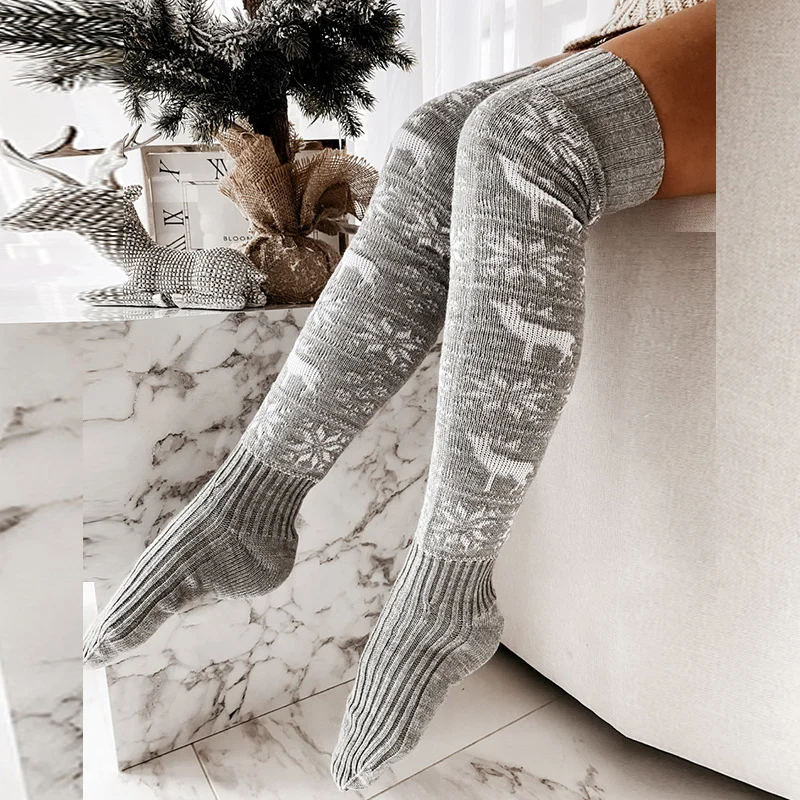 Winter Christmas Warm Knitted Women Stocking Beautiful - Image 6
