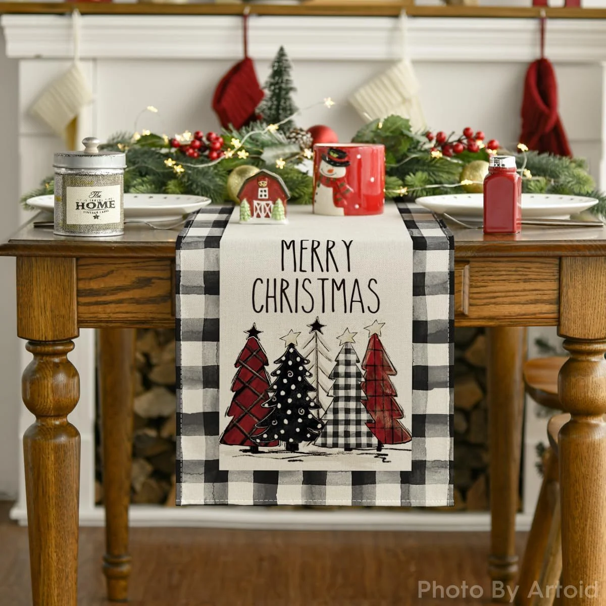 Christmas Trees Merry Xmas Table Runner - Image 2