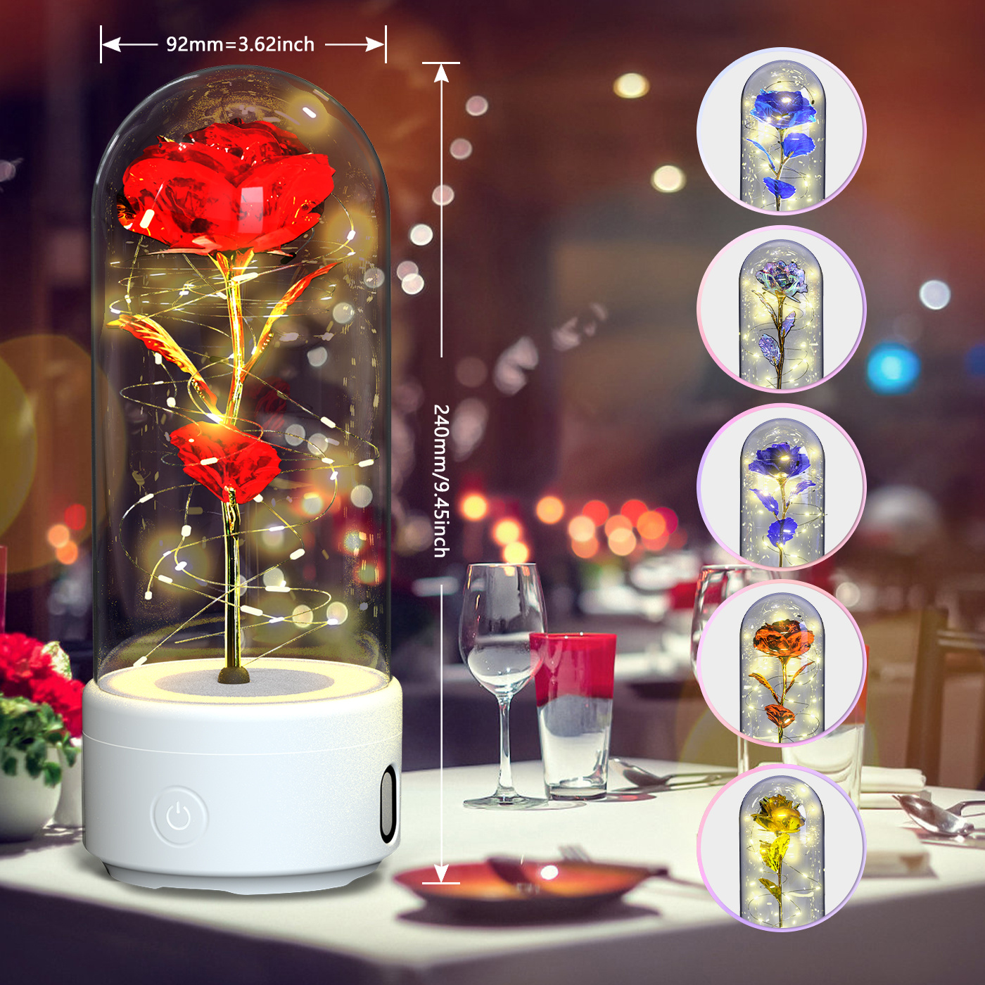 Creative 2 in 1 Rose Flowers LED Light and - Image 6